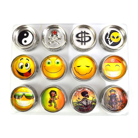 1.25'' 2 Parts Emoji Skull BOB MARLEY Design Zinc Alloy Herb Metal